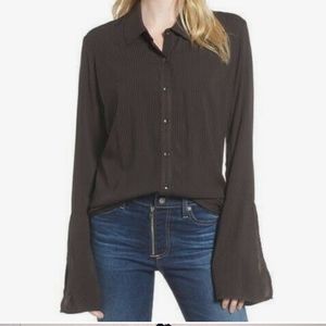 Splendid Bell Sleeve Button Up Top